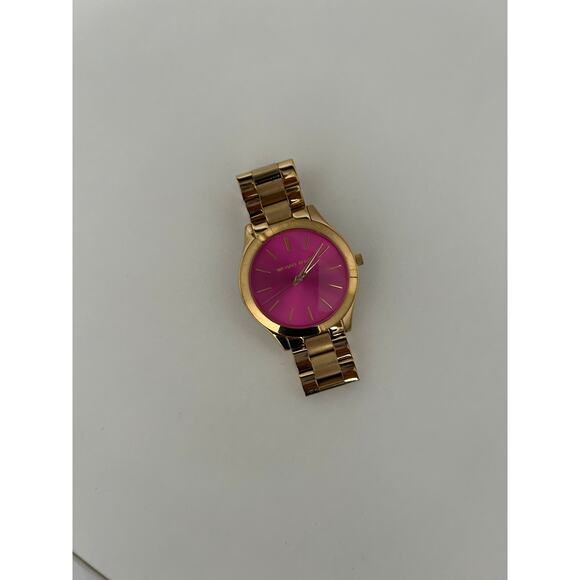 Michael Kors Pink Face Womens Watch *Used*